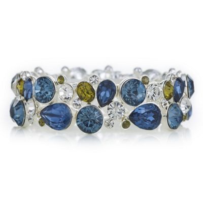 Blue crystal cluster bracelet